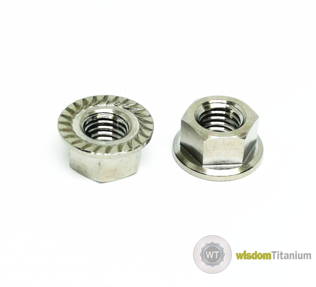 Titanium Hex Nut with Serrated Flange